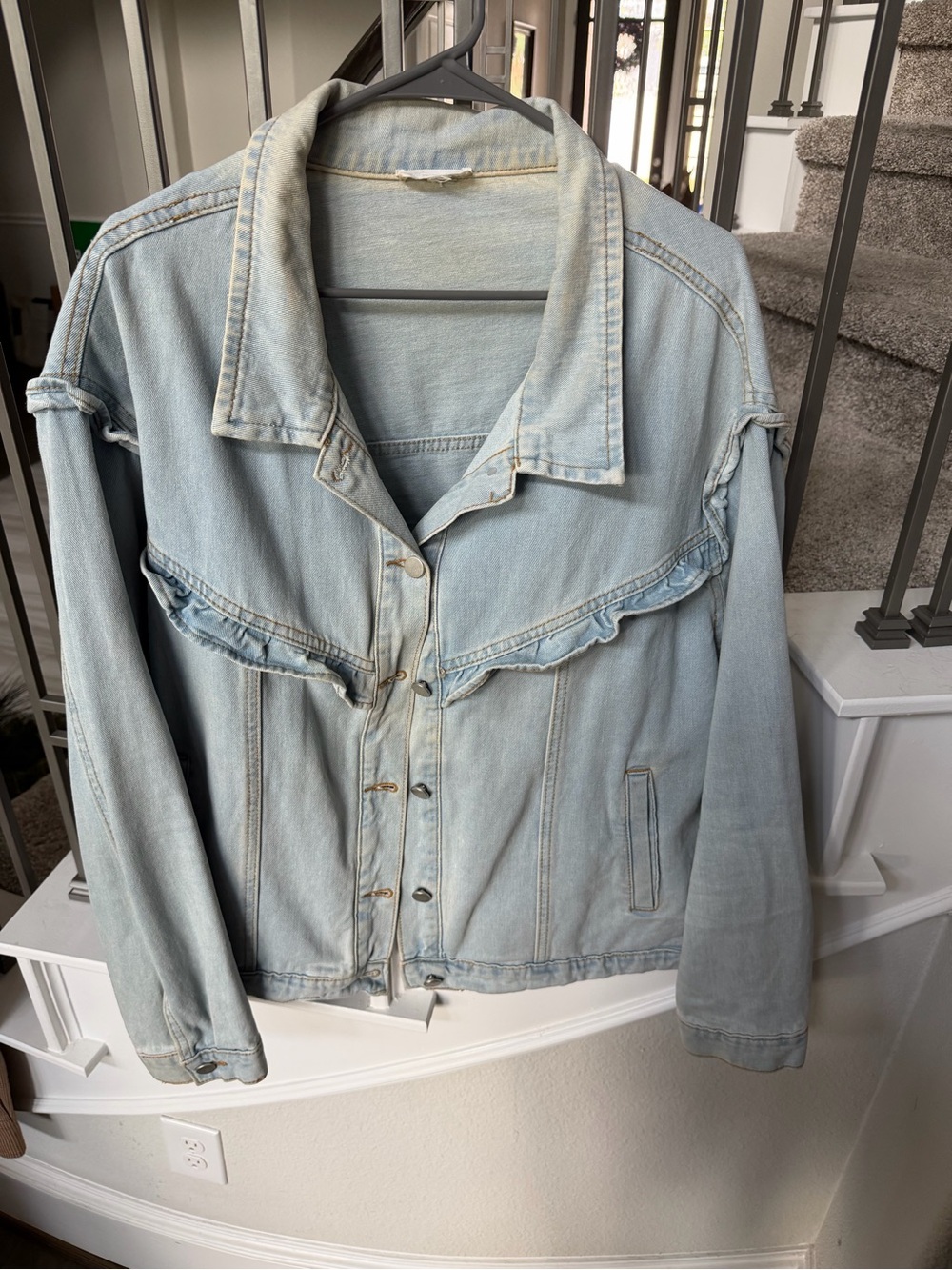 Vintage Chic Soul Ruffled Jean Jacket